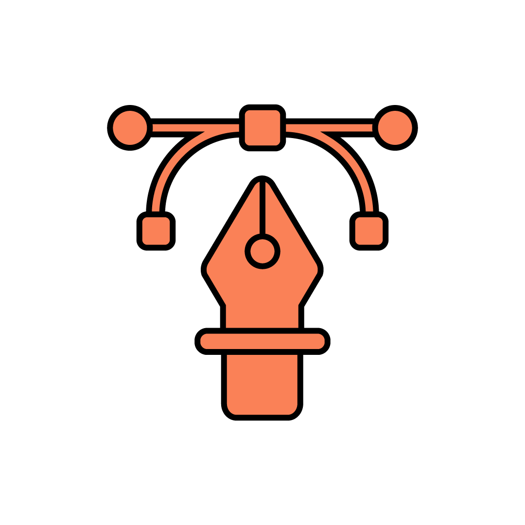 Un'icona di Logo Design su sfondo nero di Lampo Creativo.